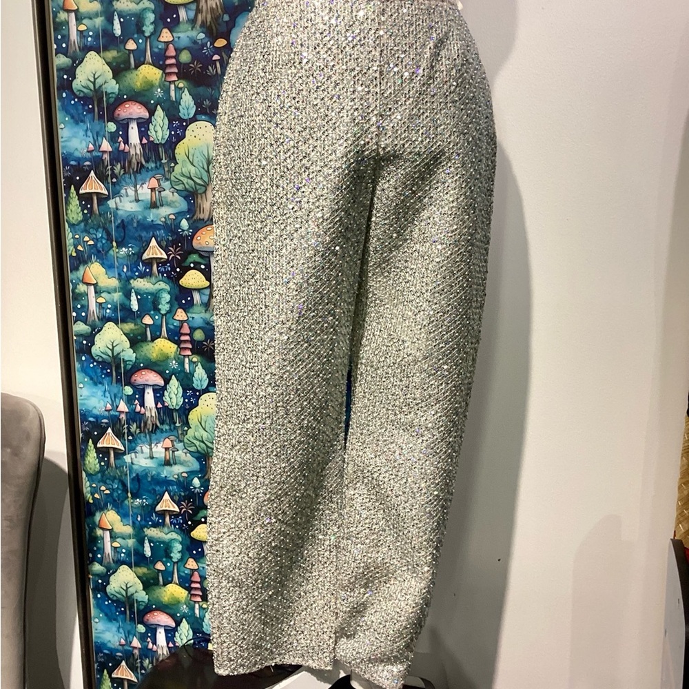 DISCOUNT TODAY ONLY + $4.99 Sparkling Silver Ankle Pants